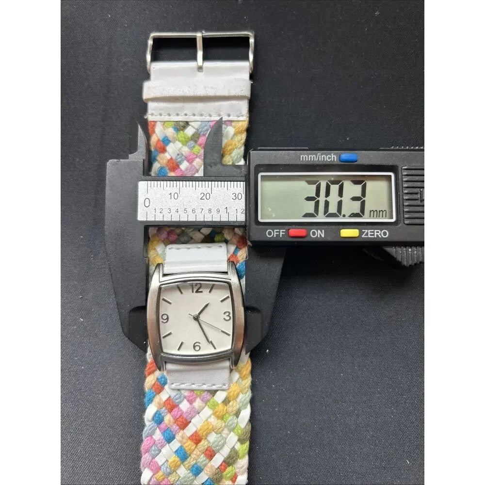 Silver Tone Multicolored Braided Band Women’s Quartz Watch
